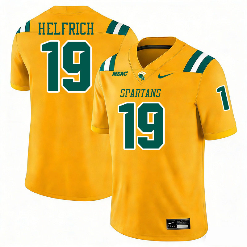 Norfolk State Spartans #19 Evan Helfrich College Football Jerseys,Uniforms Stitched-Gold